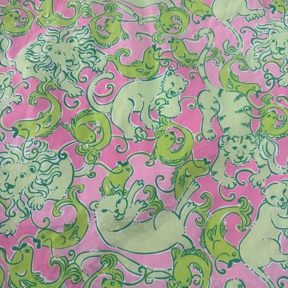 Lilly Pulitzer Fried Catfish Print Pink and Green Skirt - Picture 6 of 7